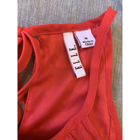 Elle Dress Juniors Medium Red Sleeveless - Picture 3 of 5